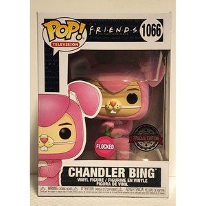Friends Chandler Bing Bunny Outfit Flocked SE 1066 Funko Pop + Pop Protector